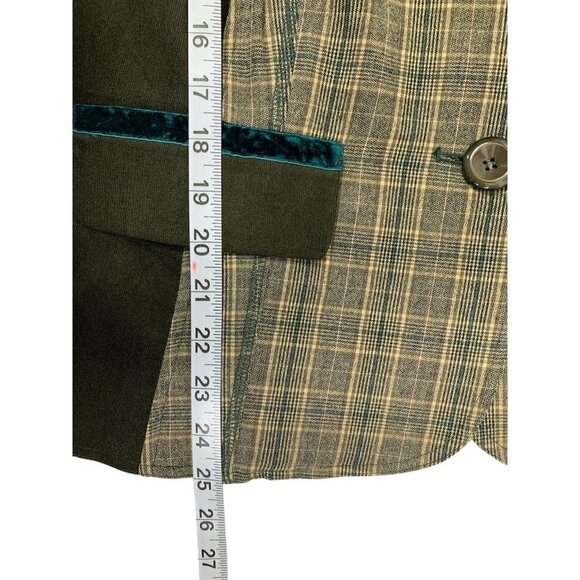 CJ Banks Women's Emerald Essence Plaid Blazer - Picture 9 of 9